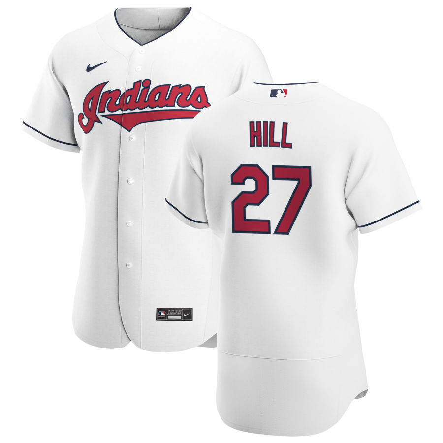 Cleveland Indians #27 Cam Hill Men Nike White Home 2020 Authentic Team MLB Jersey